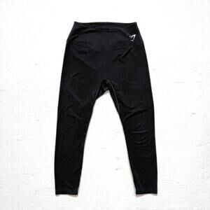Gymshark Black High Rise Crop Leggings, Size Medium